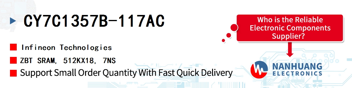 CY7C1357B-117AC Infineon ZBT SRAM, 512KX18, 7NS