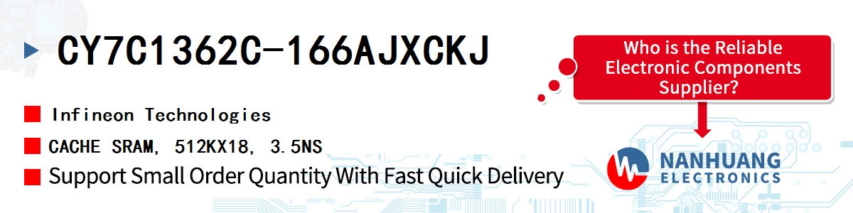 CY7C1362C-166AJXCKJ Infineon CACHE SRAM, 512KX18, 3.5NS