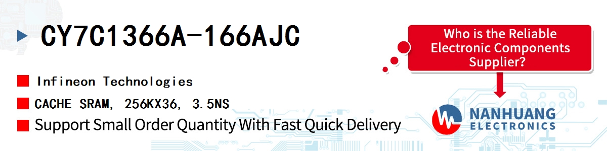 CY7C1366A-166AJC Infineon CACHE SRAM, 256KX36, 3.5NS