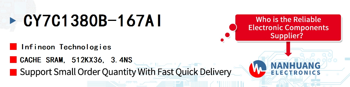 CY7C1380B-167AI Infineon CACHE SRAM, 512KX36, 3.4NS