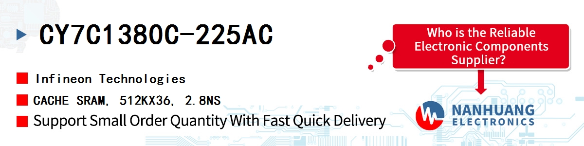 CY7C1380C-225AC Infineon CACHE SRAM, 512KX36, 2.8NS