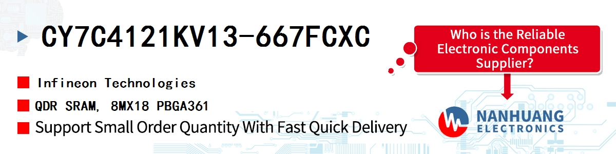 CY7C4121KV13-667FCXC Infineon QDR SRAM, 8MX18 PBGA361