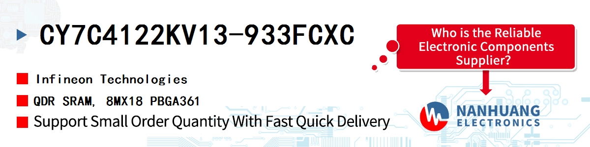 CY7C4122KV13-933FCXC Infineon QDR SRAM, 8MX18 PBGA361