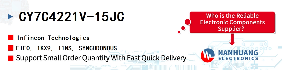 CY7C4221V-15JC Infineon FIFO, 1KX9, 11NS, SYNCHRONOUS