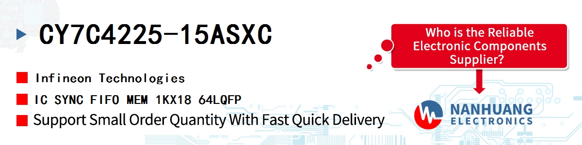 CY7C4225-15ASXC Infineon IC SYNC FIFO MEM 1KX18 64LQFP