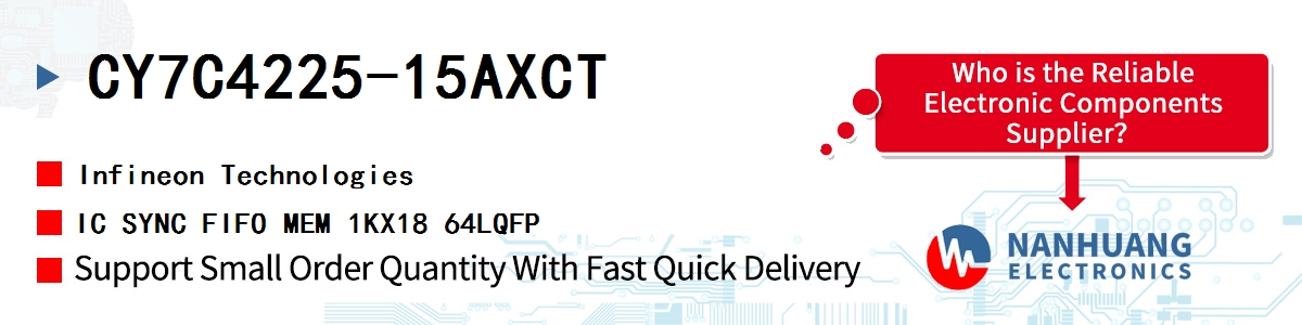 CY7C4225-15AXCT Infineon IC SYNC FIFO MEM 1KX18 64LQFP