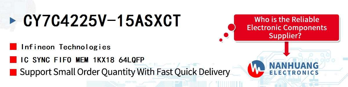 CY7C4225V-15ASXCT Infineon IC SYNC FIFO MEM 1KX18 64LQFP