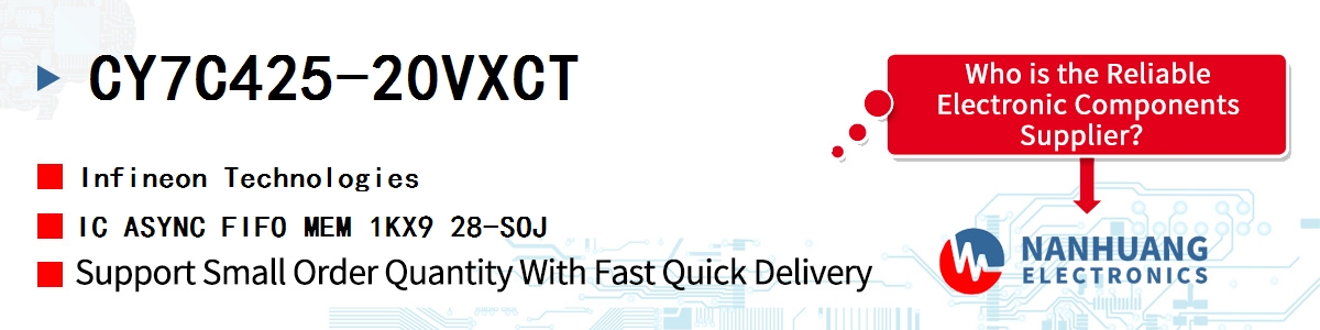 CY7C425-20VXCT Infineon IC ASYNC FIFO MEM 1KX9 28-SOJ