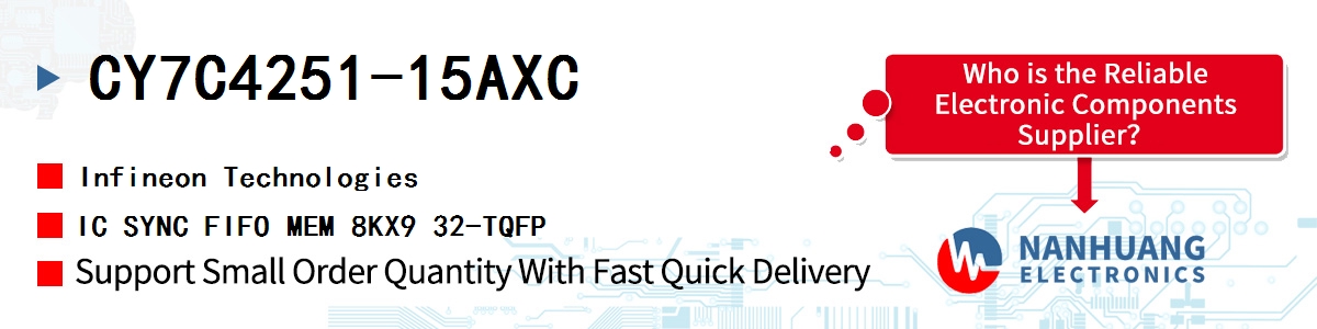 CY7C4251-15AXC Infineon IC SYNC FIFO MEM 8KX9 32-TQFP