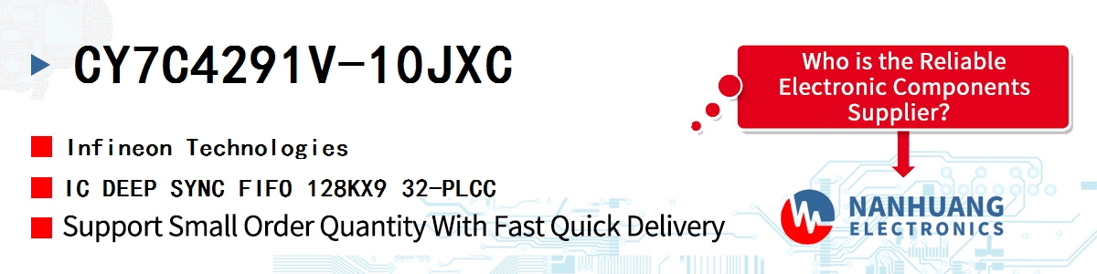 CY7C4291V-10JXC Infineon IC DEEP SYNC FIFO 128KX9 32-PLCC