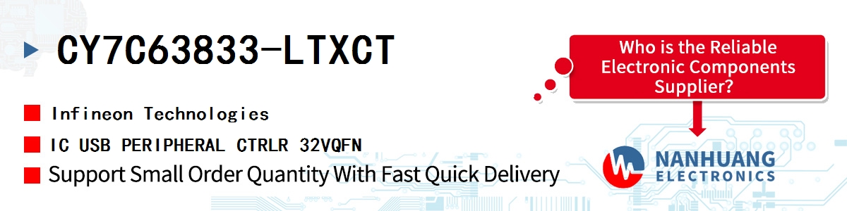 CY7C63833-LTXCT Infineon IC USB PERIPHERAL CTRLR 32VQFN