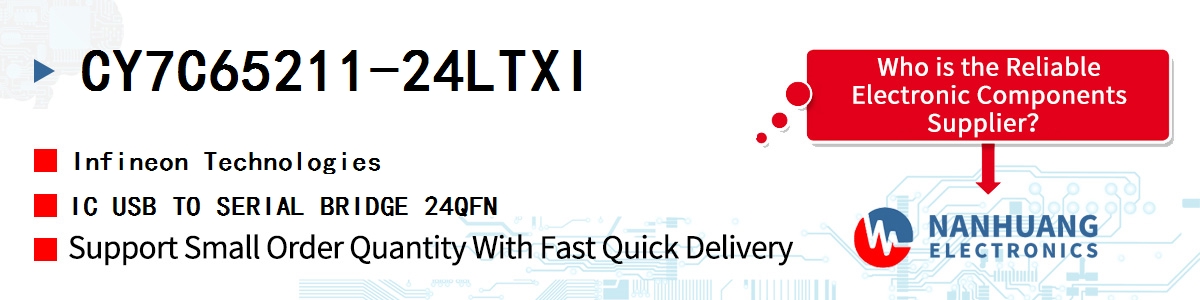 CY7C65211-24LTXI Infineon IC USB TO SERIAL BRIDGE 24QFN