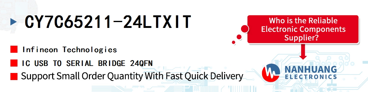 CY7C65211-24LTXIT Infineon IC USB TO SERIAL BRIDGE 24QFN