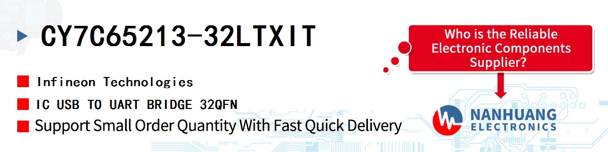 CY7C65213-32LTXIT Infineon IC USB TO UART BRIDGE 32QFN