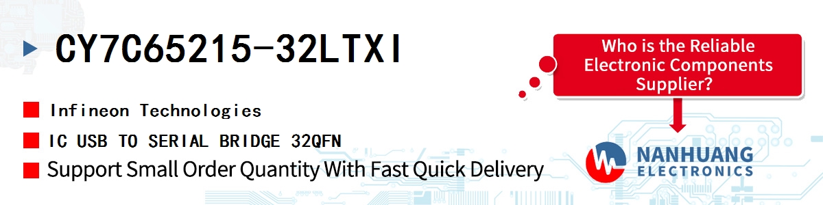 CY7C65215-32LTXI Infineon IC USB TO SERIAL BRIDGE 32QFN