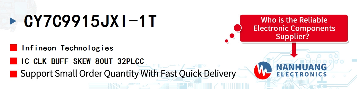 CY7C9915JXI-1T Infineon IC CLK BUFF SKEW 8OUT 32PLCC