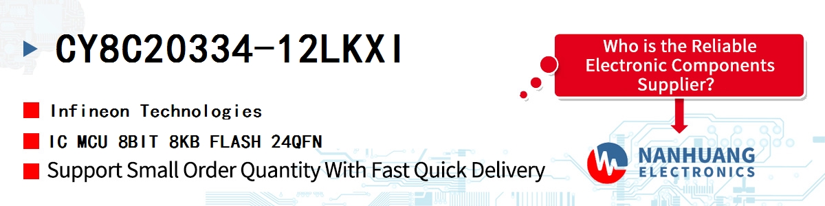 CY8C20334-12LKXI Infineon IC MCU 8BIT 8KB FLASH 24QFN