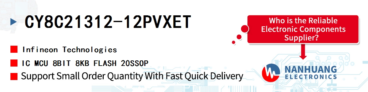 CY8C21312-12PVXET Infineon IC MCU 8BIT 8KB FLASH 20SSOP