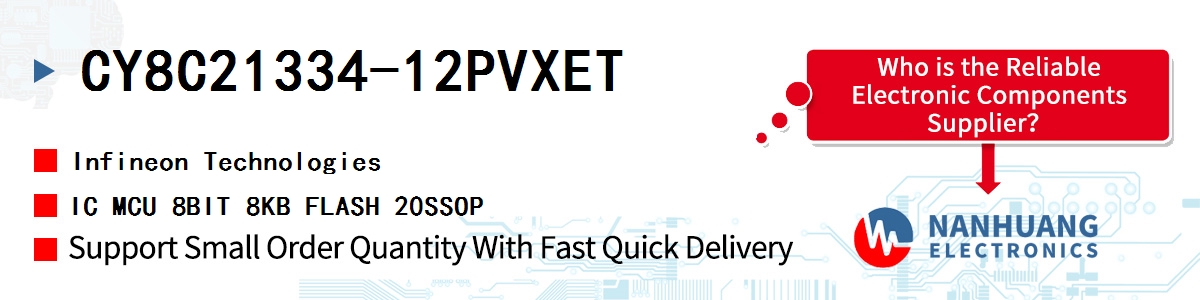 CY8C21334-12PVXET Infineon IC MCU 8BIT 8KB FLASH 20SSOP