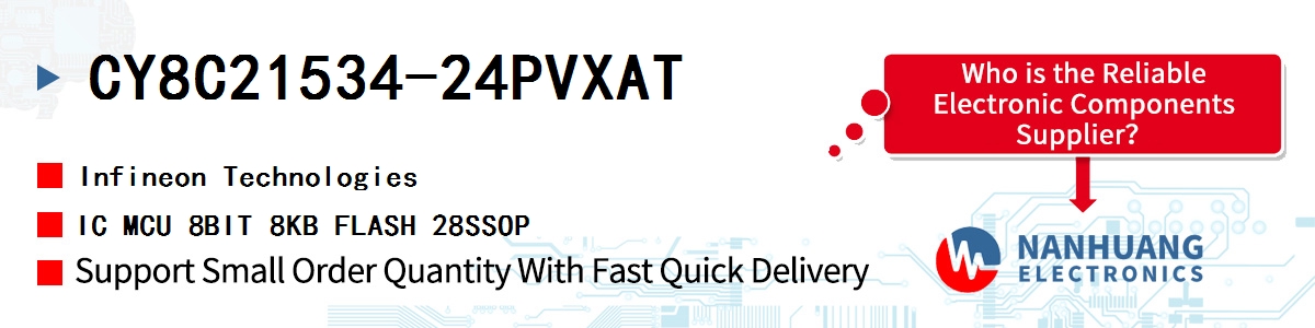 CY8C21534-24PVXAT Infineon IC MCU 8BIT 8KB FLASH 28SSOP