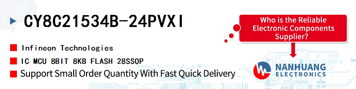 CY8C21534B-24PVXI Infineon IC MCU 8BIT 8KB FLASH 28SSOP