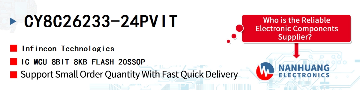 CY8C26233-24PVIT Infineon IC MCU 8BIT 8KB FLASH 20SSOP