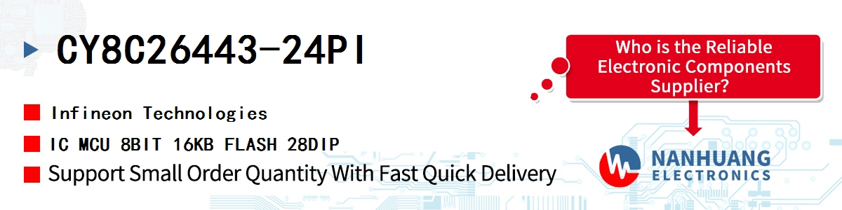 CY8C26443-24PI Infineon IC MCU 8BIT 16KB FLASH 28DIP
