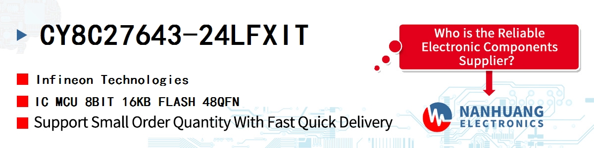 CY8C27643-24LFXIT Infineon IC MCU 8BIT 16KB FLASH 48QFN