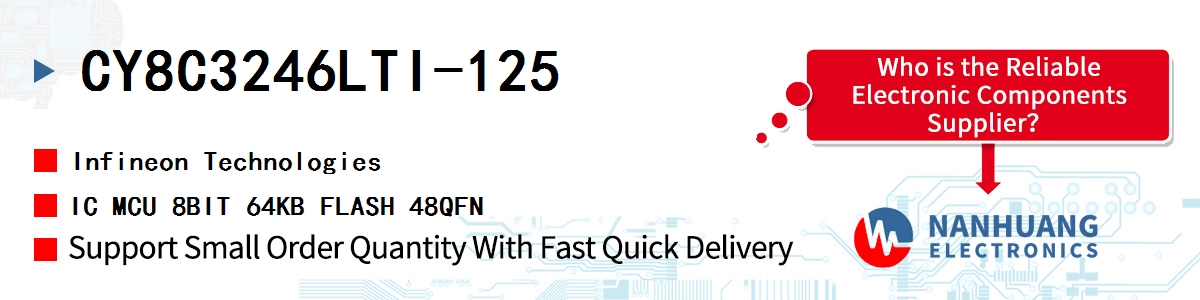 CY8C3246LTI-125 Infineon IC MCU 8BIT 64KB FLASH 48QFN