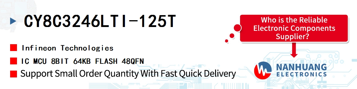 CY8C3246LTI-125T Infineon IC MCU 8BIT 64KB FLASH 48QFN