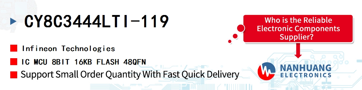 CY8C3444LTI-119 Infineon IC MCU 8BIT 16KB FLASH 48QFN