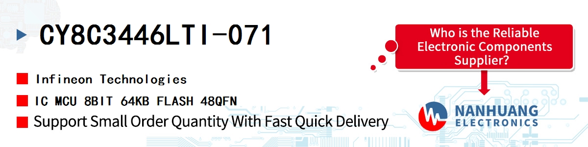 CY8C3446LTI-071 Infineon IC MCU 8BIT 64KB FLASH 48QFN