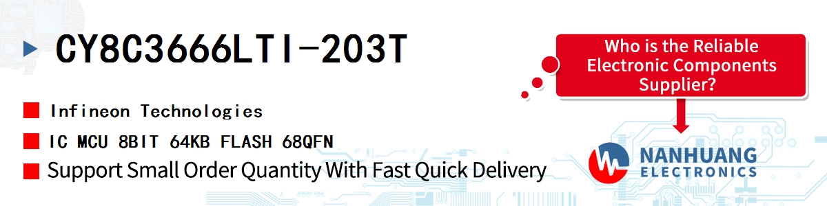 CY8C3666LTI-203T Infineon IC MCU 8BIT 64KB FLASH 68QFN