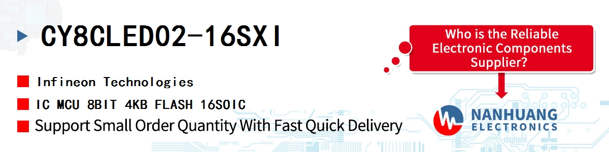 CY8CLED02-16SXI Infineon IC MCU 8BIT 4KB FLASH 16SOIC