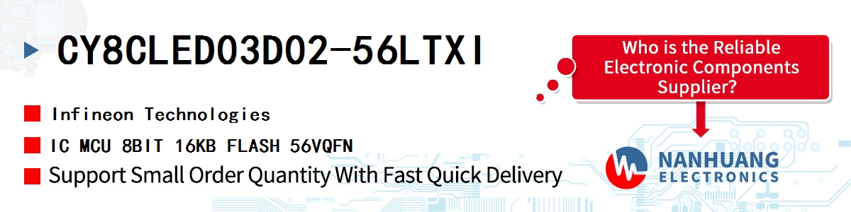 CY8CLED03D02-56LTXI Infineon IC MCU 8BIT 16KB FLASH 56VQFN