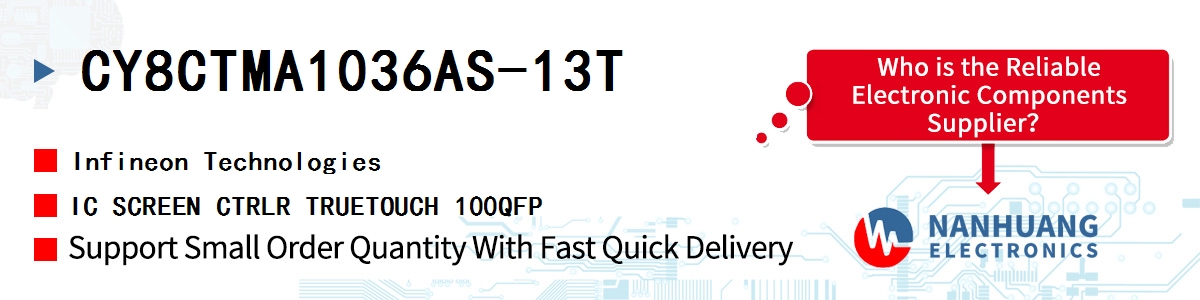 CY8CTMA1036AS-13T Infineon IC SCREEN CTRLR TRUETOUCH 100QFP