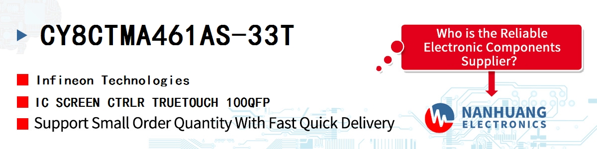 CY8CTMA461AS-33T Infineon IC SCREEN CTRLR TRUETOUCH 100QFP