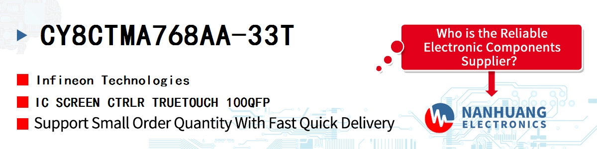 CY8CTMA768AA-33T Infineon IC SCREEN CTRLR TRUETOUCH 100QFP