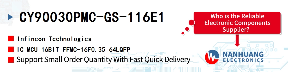 CY90030PMC-GS-116E1 Infineon IC MCU 16BIT FFMC-16F0.35 64LQFP