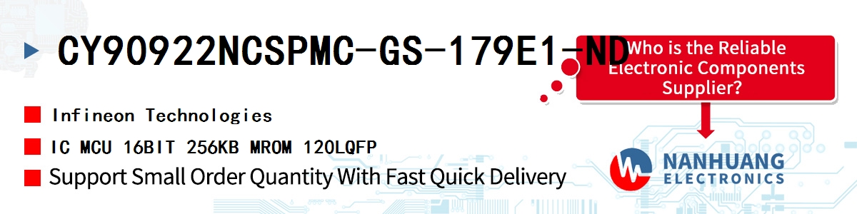 CY90922NCSPMC-GS-179E1-ND Infineon IC MCU 16BIT 256KB MROM 120LQFP