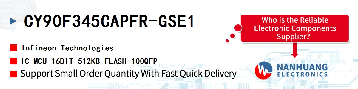 CY90F345CAPFR-GSE1 Infineon IC MCU 16BIT 512KB FLASH 100QFP