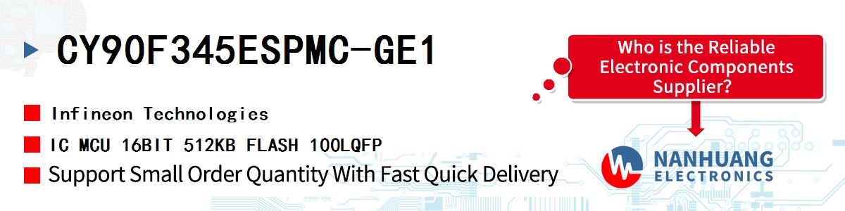 CY90F345ESPMC-GE1 Infineon IC MCU 16BIT 512KB FLASH 100LQFP