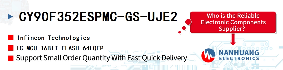 CY90F352ESPMC-GS-UJE2 Infineon IC MCU 16BIT FLASH 64LQFP