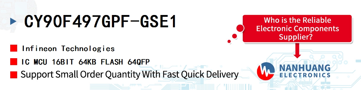 CY90F497GPF-GSE1 Infineon IC MCU 16BIT 64KB FLASH 64QFP