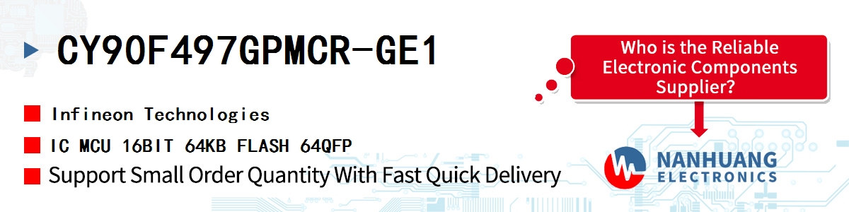 CY90F497GPMCR-GE1 Infineon IC MCU 16BIT 64KB FLASH 64QFP