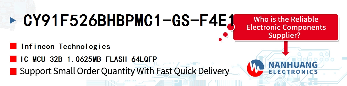 CY91F526BHBPMC1-GS-F4E1 Infineon IC MCU 32B 1.0625MB FLASH 64LQFP