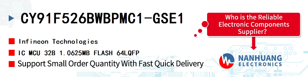 CY91F526BWBPMC1-GSE1 Infineon IC MCU 32B 1.0625MB FLASH 64LQFP