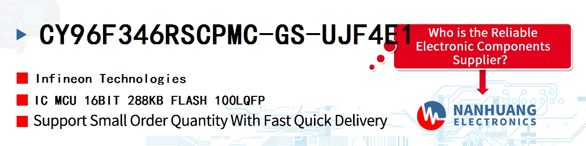 CY96F346RSCPMC-GS-UJF4E1 Infineon IC MCU 16BIT 288KB FLASH 100LQFP