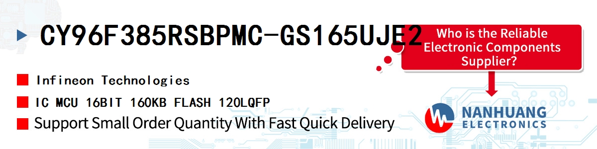 CY96F385RSBPMC-GS165UJE2 Infineon IC MCU 16BIT 160KB FLASH 120LQFP