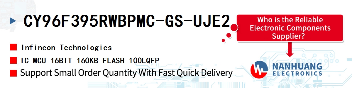 CY96F395RWBPMC-GS-UJE2 Infineon IC MCU 16BIT 160KB FLASH 100LQFP